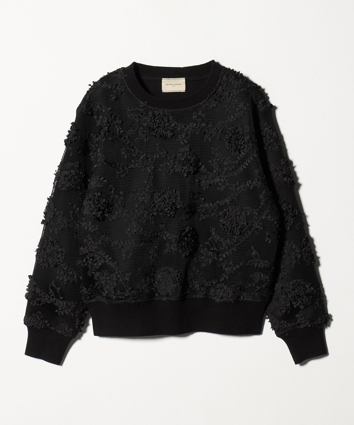 【ユナイテッドアローズ/UNITED ARROWS】のエンブロイダリーフラワー メッシュ ニット インテリア・キッズ・メンズ・レディースファッション・服の通販 founy(ファニー) 　ファッション　Fashion　レディースファッション　Fashion for Women　トップス・カットソー　Cut & Sew Tops　ニット　Knit Tops & Sweaters　コンパクト　Compact, Small Size　シンプル　Simple, Minimal　ストレート　Straight, Straight Cut　フェミニン　Feminine, Girly　ベスト　Vest, Waistcoat　メッシュ　Mesh, Net Fabric　ワイド　Wide, Wide Fit　エレガント 上品　Elegant　BLACK|ID: prp329100004863607 ipo3291000000036164449