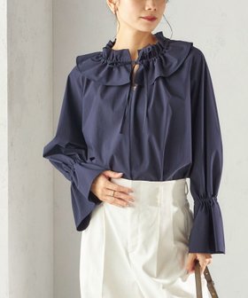 【シップス フォー ウィメン/SHIPS】の撥水加工 / UVカット タフタ フリルカラー キャンディースリーブ ブラウス(セレモニー対応可) 人気、トレンドファッション・服の通販 founy(ファニー) ファッション Fashion レディースファッション Fashion for Women トップス・カットソー Cut & Sew Tops シャツ・ブラウス・オフィスカジュアル Elegant Blouses & Button-Ups ジャケット Jacket, Outerwear スリーブ Sleeve, Long Sleeve / Short Sleeve タフタ Taffeta, Structured Fabric デニム Denim, Jeans Material パーティ Party, Party Style フリル Frill, Ruffle フレア Flare, Flared ボトム Bottoms, Lower Wear ポケット Pocket, Pocket Detail リボン Ribbon, Bow おすすめ Recommended / Our Picks セレモニー Ceremony 入学式 Entrance Ceremony 卒業式 Graduation Ceremony 結婚式 Wedding 2026年 2026 |ID:prp329100004863610