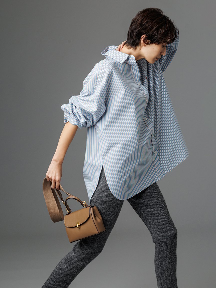 【ミラオーウェン/Mila Owen】の2WAYカシュクールーオーバーサイズシャツ インテリア・キッズ・メンズ・レディースファッション・服の通販 founy(ファニー) 　雑誌掲載アイテム　Magazine Picks & Fashion Features　ファッション雑誌　Fashion Magazines　キャンキャン　CanCam　ファッション　Fashion　レディースファッション　Fashion for Women　トップス・カットソー　Cut & Sew Tops　シャツ・ブラウス・オフィスカジュアル　Elegant Blouses & Button-Ups　春　Spring　カシュクール　Wrap Design　カットソー　Cut and Sewn Top　3月号　March Issue　4月号　April Issue　ストライプ　Stripe, Striped Pattern　スマート　Smart, Elegant　雑誌　Magazine, Fashion Magazine　ベーシック　Basic, Essential　ワンポイント　One Point, Statement Accent　BLU[086]|ID: prp329100004863934 ipo3291000000036182580