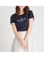 【セルフォード/CELFORD】のフロントロゴリンガーTシャツ 人気、トレンドファッション・服の通販 founy(ファニー) ファッション Fashion レディースファッション Fashion for Women トップス・カットソー Cut & Sew Tops シャツ・ブラウス・オフィスカジュアル Elegant Blouses & Button-Ups ロングTシャツ・Tシャツ Longline T-Shirts & Tees シェイプ Shape, Slim Fit スポーティ Sporty, Casual Athletic スマート Smart, Elegant スリーブ Sleeve, Long Sleeve / Short Sleeve パイピング Piping, Trim Design パターン Pattern, Design Print フェミニン Feminine, Girly エレガント 上品 Elegant thumbnail NVY[089]|ID: prp329100004863943 ipo3291000000036182927