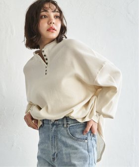 【ノッチ/notch】のサーマルヘンリーネックフレアプルオーバー 人気、トレンドファッション・服の通販 founy(ファニー) ファッション Fashion レディースファッション Fashion for Women トップス・カットソー Cut & Sew Tops カジュアルプルオーバー・ニットトップス Pullovers & Knit Tops / Casual Pullovers サーマル Thermal, Waffle Knit デニム Denim, Jeans Material バランス Balance, Style Balance フェミニン Feminine, Girly フレア Flare, Flared リラックス Relax, Relaxed Fit ワイド Wide, Wide Fit |ID:prp329100004863944