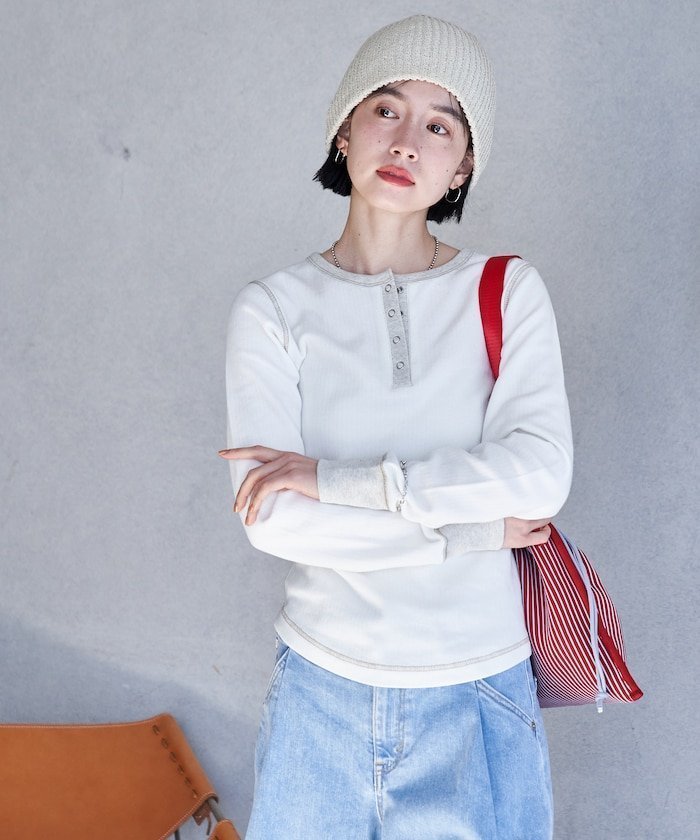 【フリークスストア/FREAK'S STORE】のダブルフェイス 配色 ヘンリー ロンT 人気、トレンドファッション・服の通販 founy(ファニー) ファッション Fashion レディースファッション Fashion for Women トップス・カットソー Cut & Sew Tops ロングTシャツ・Tシャツ Longline T-Shirts & Tees 2026年 2026 インナー Innerwear カットソー Cut and Sewn Top コンパクト Compact, Small Size シンプル Simple, Minimal ダブル Double, Double-Breasted フィット Fit, Slim Fit フェイス Face, Facial Design 夏 Summer S/S・春夏 SS, Spring/Summer, Warm Season other-1|ID: prp329100004863946 ipo3291000000036182975