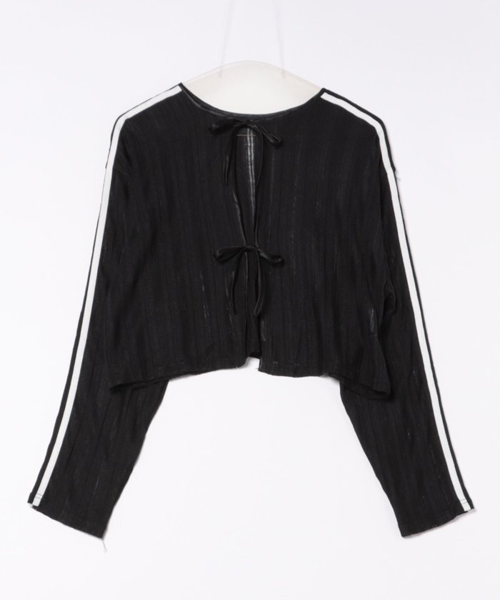 【アイモハ/aimoha】の【HOOK】for girls 袖リボンライン前後2WAY透かしカーディガン インテリア・キッズ・メンズ・レディースファッション・服の通販 founy(ファニー) https://founy.com/ ファッション Fashion レディースファッション Fashion for Women トップス・カットソー Cut & Sew Tops カーディガン・羽織り Layered Style Cardigans インナー Innerwear カットソー Cut and Sewn Top カーディガン Cardigan, Knitwear キャミソール Camisole, Spaghetti Strap Top タンク Tank Top, Sleeveless Top デニム Denim, Jeans Material バランス Balance, Style Balance フェミニン Feminine, Girly ミックス Mix, Mixed Style リボン Ribbon, Bow ワイド Wide, Wide Fit 透かし Cut-Out, Lacework |ID: prp329100004863948 ipo3291000000036183012