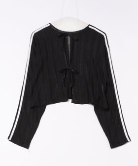 【アイモハ/aimoha】の【HOOK】for girls 袖リボンライン前後2WAY透かしカーディガン 人気、トレンドファッション・服の通販 founy(ファニー) ファッション Fashion レディースファッション Fashion for Women トップス・カットソー Cut & Sew Tops カーディガン・羽織り Layered Style Cardigans インナー Innerwear カットソー Cut and Sewn Top カーディガン Cardigan, Knitwear キャミソール Camisole, Spaghetti Strap Top タンク Tank Top, Sleeveless Top デニム Denim, Jeans Material バランス Balance, Style Balance フェミニン Feminine, Girly ミックス Mix, Mixed Style リボン Ribbon, Bow ワイド Wide, Wide Fit 透かし Cut-Out, Lacework |ID:prp329100004863948