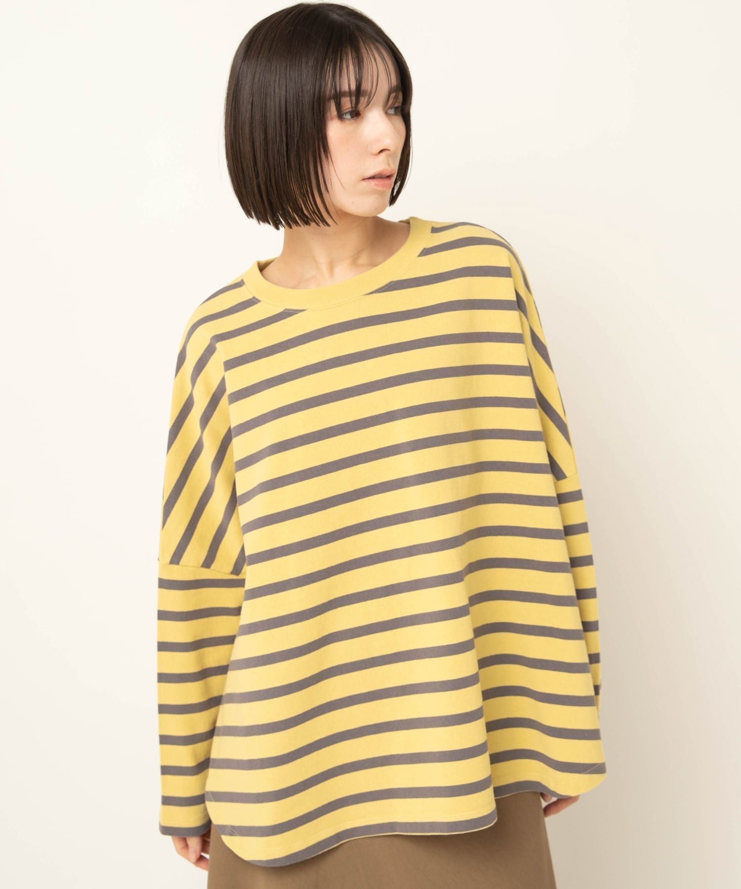 【アールエヌエーエヌ/RNA-N】のM2483 ヴィンテージコットンワイドルーズボーダープルオーバー インテリア・キッズ・メンズ・レディースファッション・服の通販 founy(ファニー) 　ファッション　Fashion　レディースファッション　Fashion for Women　トップス・カットソー　Cut & Sew Tops　カジュアルプルオーバー・ニットトップス　Pullovers & Knit Tops / Casual Pullovers　おすすめ　Recommended / Our Picks　バランス　Balance, Style Balance　ベーシック　Basic, Essential　ボーダー　Border, Stripe　ロング　Long, Long-Length　今季　This Season, Current Season　ヨーク/チャコールグレー|ID: prp329100004863951 ipo3291000000036183155