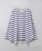 【アールエヌエーエヌ/RNA-N】のM2483 ヴィンテージコットンワイドルーズボーダープルオーバー 人気、トレンドファッション・服の通販 founy(ファニー) ファッション Fashion レディースファッション Fashion for Women トップス・カットソー Cut & Sew Tops カジュアルプルオーバー・ニットトップス Pullovers & Knit Tops / Casual Pullovers おすすめ Recommended / Our Picks バランス Balance, Style Balance ベーシック Basic, Essential ボーダー Border, Stripe ロング Long, Long-Length 今季 This Season, Current Season thumbnail ライトグレー/パープル|ID: prp329100004863951 ipo3291000000036183169