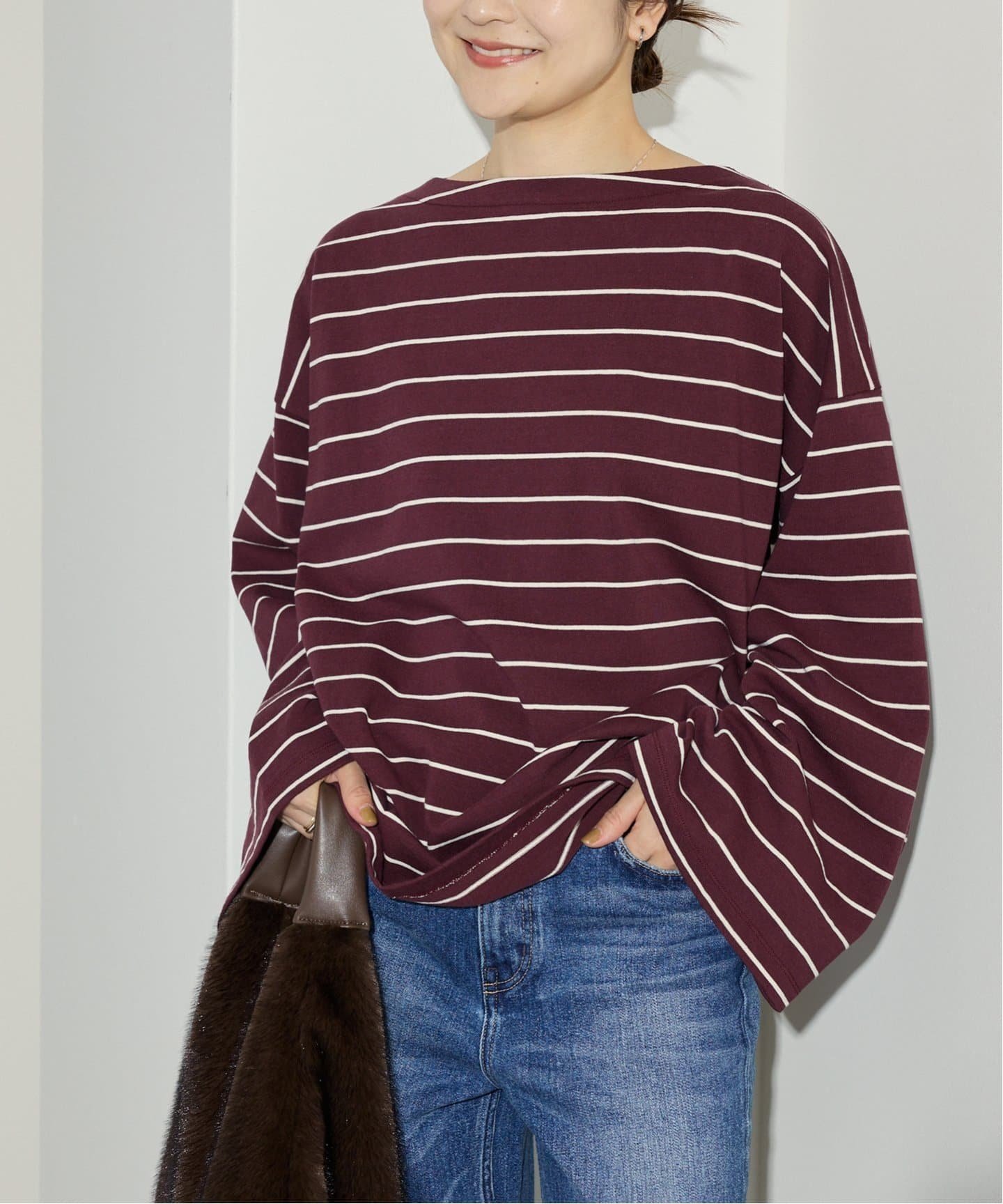 【スローブ イエナ/SLOBE IENA】の《追加》ビックボーダープルオーバー インテリア・キッズ・メンズ・レディースファッション・服の通販 founy(ファニー) ファッション Fashion レディースファッション Fashion for Women トップス・カットソー Cut & Sew Tops カジュアルプルオーバー・ニットトップス Pullovers & Knit Tops / Casual Pullovers インナー Innerwear 秋 Autumn シンプル Simple, Minimal タートル Turtleneck, Turtle Collar デニム Denim, Jeans Material トレンド Trend, Trending Now ワイド Wide, Wide Fit A/W・秋冬 Autumn/Winter おすすめ Recommended / Our Picks 2025年 2025 2025-2026秋冬・A/W Autumn/Winter 2025–26 AW25–26 ボルドー|ID: prp329100004863960 ipo3291000000036183303