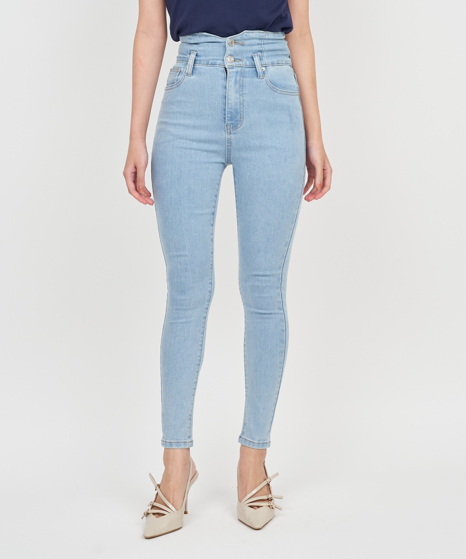 【ロイヤルパーティー/ROYAL PARTY】のハイウエストスキニーパンツ インテリア・キッズ・メンズ・レディースファッション・服の通販 founy(ファニー) ファッション Fashion レディースファッション Fashion for Women パンツ Pants & Trousers ベーシック Basic, Essential ブリーチ|ID: prp329100004863978 ipo3291000000036183743