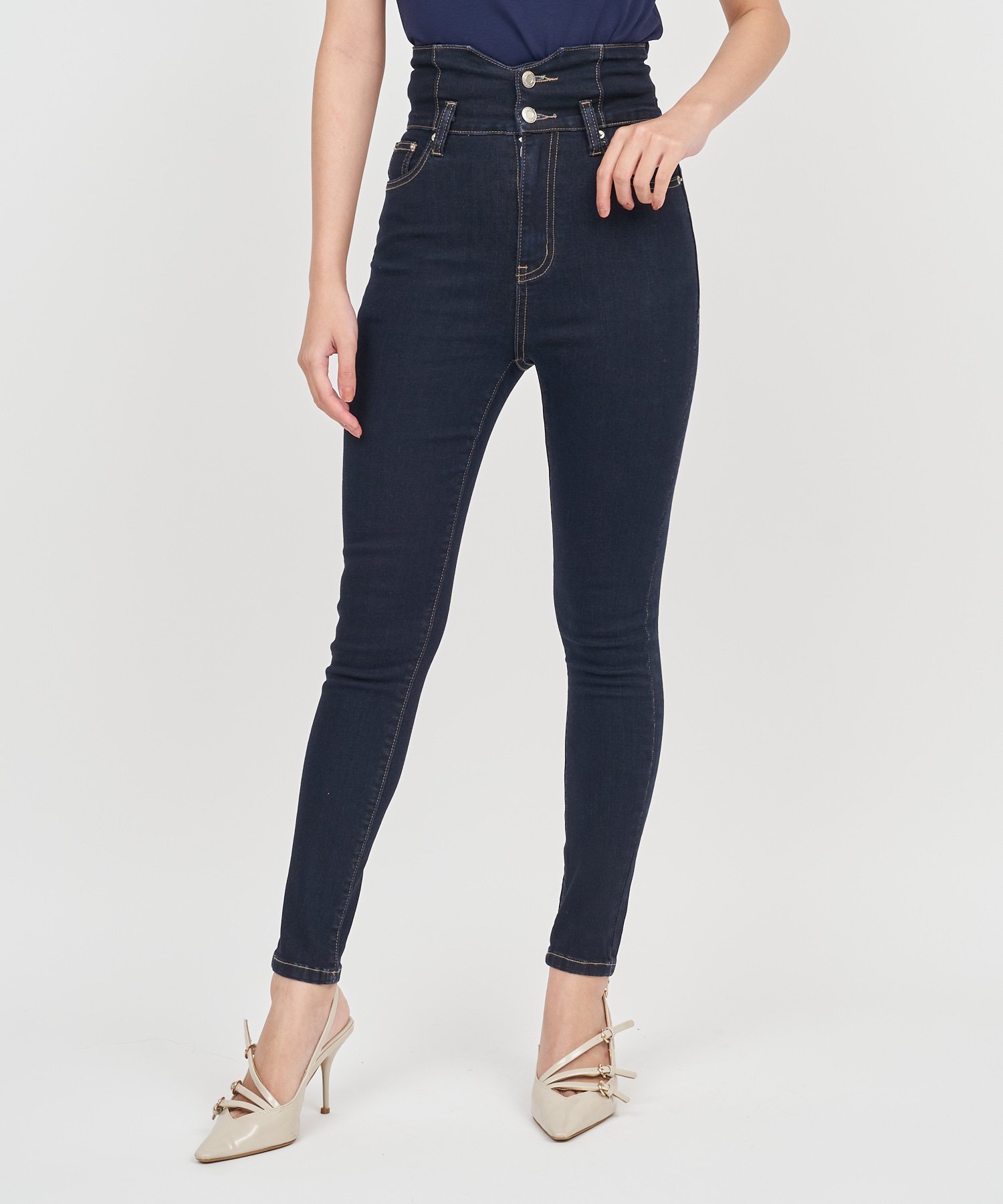 【ロイヤルパーティー/ROYAL PARTY】のハイウエストスキニーパンツ インテリア・キッズ・メンズ・レディースファッション・服の通販 founy(ファニー) ファッション Fashion レディースファッション Fashion for Women パンツ Pants & Trousers ベーシック Basic, Essential インディゴ|ID: prp329100004863978 ipo3291000000036183748