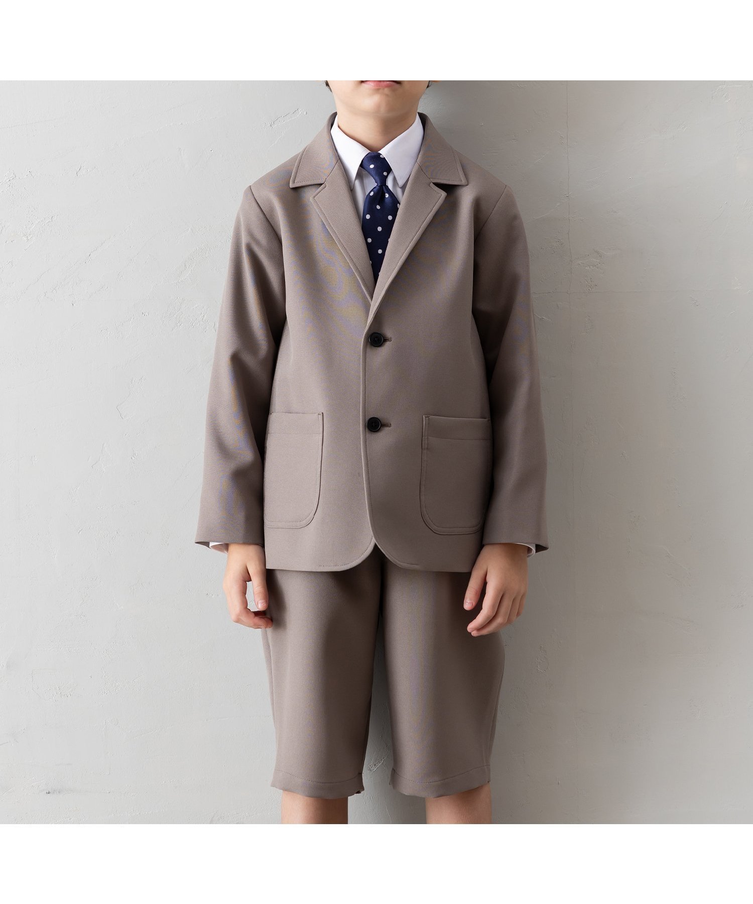 【パクシル/PAQXIL / KIDS】の【4点セットスーツ】ジャケット+ハーフパンツ+シャツ+ネクタイ インテリア・キッズ・メンズ・レディースファッション・服の通販 founy(ファニー) 　ファッション　Fashion　キッズファッション　Fashion for Kids　ボトムス　Bottoms　ジャケット　Jacket, Outerwear　スーツ　Suit, Formalwear　チェック　Check, Plaid, Tartan　ハーフ　Half, Half-Length　バランス　Balance, Style Balance　パッチ　Patch, Appliqué　フォーマル　Formal, Dressy　ポケット　Pocket, Pocket Detail　セレモニー　Ceremony　入学式　Entrance Ceremony　卒業式　Graduation Ceremony　ベージュ|ID: prp329100004864597 ipo3291000000036204728