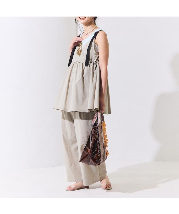 【フリークスストア/FREAK'S STORE】の別注 UVカット カシュクールキャミ セットアップ インテリア・キッズ・メンズ・レディースファッション・服の通販 founy(ファニー) 　ファッション　Fashion　レディースファッション　Fashion for Women　トップス・カットソー　Cut & Sew Tops　キャミソール&ノースリーブ　Camisoles & Sleeveless Tops　軽量　Lightweight, Ultra Light　シェイプ　Shape, Slim Fit　ストレッチ　Stretch, Stretchy Fabric　ストレート　Straight, Straight Cut　スペシャル　Special, Limited Edition　セットアップ　Set-Up, Coordinated Outfit　定番　Standard, Basic Item　バランス　Balance, Style Balance　フレア　Flare, Flared　別注　Limited Edition, Custom Order　メッシュ　Mesh, Net Fabric　ワイド　Wide, Wide Fit　S/S・春夏　SS, Spring/Summer, Warm Season　夏　Summer　2026年　2026　ベージュ|ID: prp329100004864598 ipo3291000000036204715