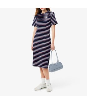 【ラコステ/LACOSTE】のバイカラーボーダーTシャツドレス / フレアワンピース 人気、トレンドファッション・服の通販 founy(ファニー) ファッション Fashion レディースファッション Fashion for Women ワンピース Dresses フォーマル・パーティードレス・結婚式用ドレス Elegant & Casual Dresses スリム Slim, Slim Fit ドレス Dress, One-Piece フィット Fit, Slim Fit フレア Flare, Flared ベーシック Basic, Essential |ID:prp329100004864630