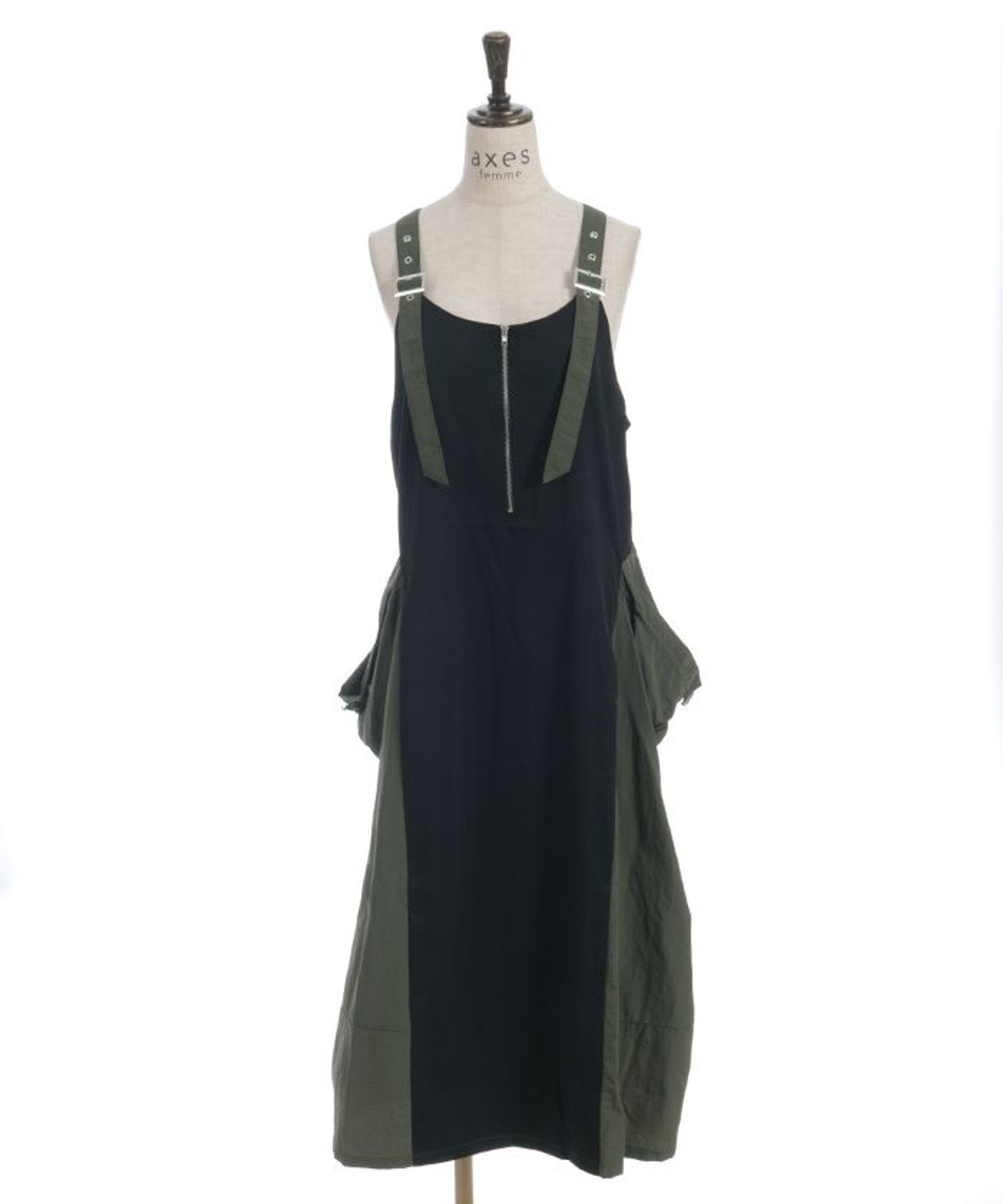 【アクシーズファム/axes femme】の肩ベルト配色ジャンスカ インテリア・キッズ・メンズ・レディースファッション・服の通販 founy(ファニー) 　ファッション　Fashion　レディースファッション　Fashion for Women　ベルト&ウエストマーク　Belts & Waist Accessories　インナー　Innerwear　カットソー　Cut and Sewn Top　シンプル　Simple, Minimal　ジャンスカ　Jumper Skirt, Pinafore Dress　スタイリッシュ　Stylish, Fashionable　スニーカー　Sneakers, Trainers　ポケット　Pocket, Pocket Detail　リブニット　Rib Knit, Ribbed Knit　リラックス　Relax, Relaxed Fit　カーキ|ID: prp329100004864702 ipo3291000000036206875