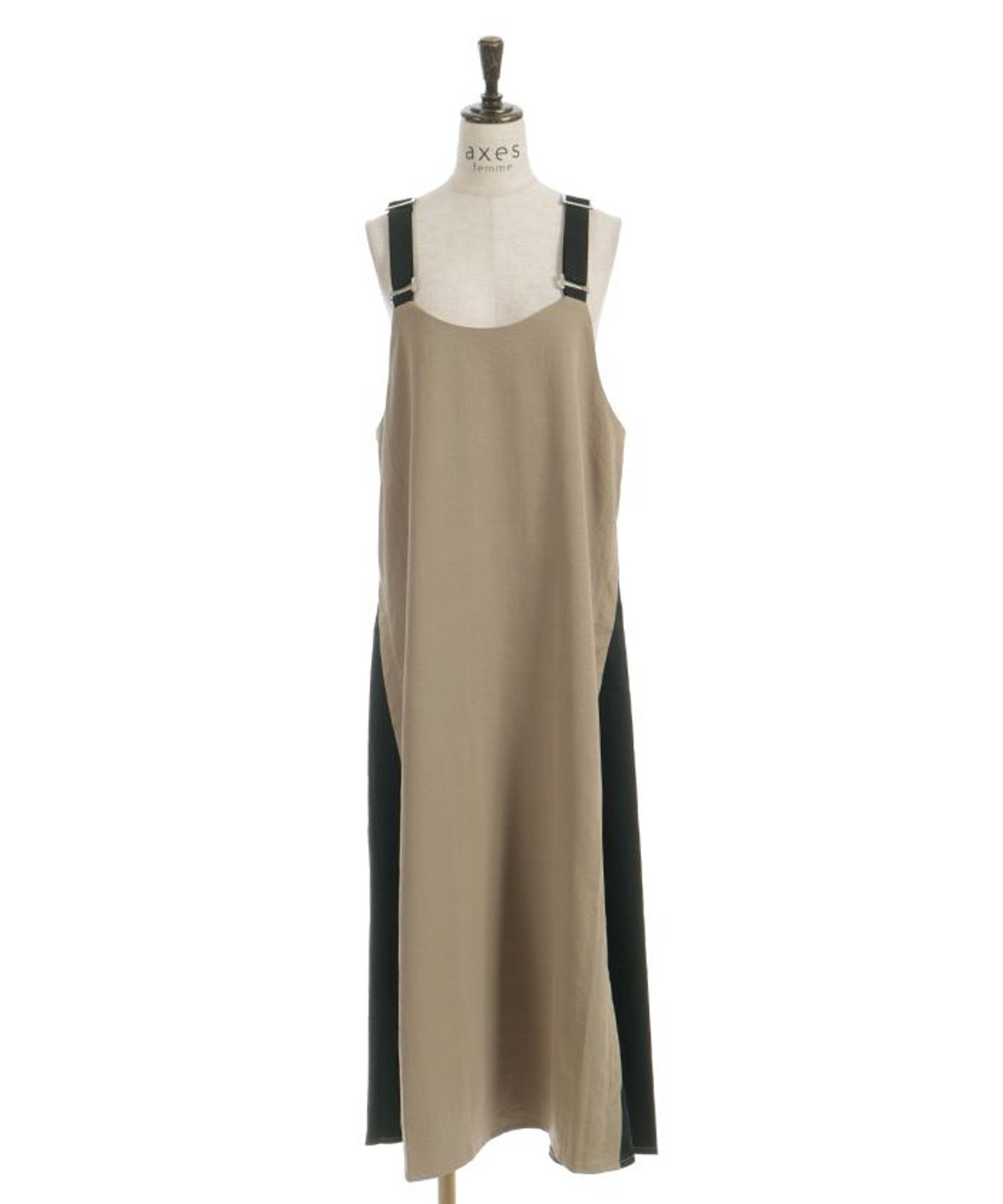 【アクシーズファム/axes femme】の肩ベルトバイカラージャンスカ インテリア・キッズ・メンズ・レディースファッション・服の通販 founy(ファニー) 　ファッション　Fashion　レディースファッション　Fashion for Women　ベルト&ウエストマーク　Belts & Waist Accessories　カットソー　Cut and Sewn Top　クラシカル　Classical, Vintage-Inspired　シューズ　Shoes, Footwear　ハイネック　High Neck, Mock Neck　メタル　Metal, Metal Parts　ロング　Long, Long-Length　切替　Switching, Contrast Panel　厚底　Platform Shoes　ベージュ|ID: prp329100004864705 ipo3291000000036206905