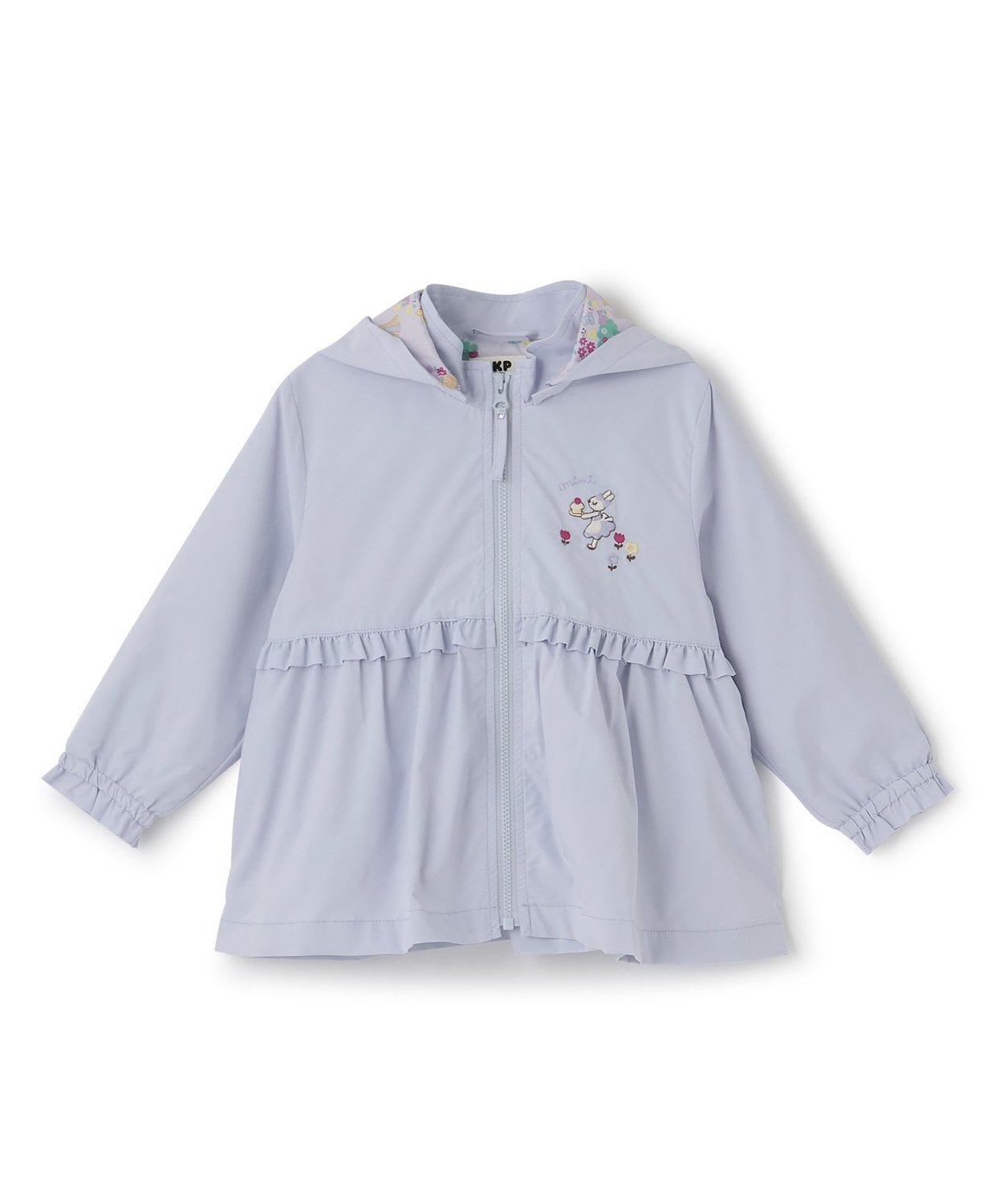 【ナルミヤ オンライン/NARUMIYA ONELINE / KIDS】のタフタ ウィンドブレーカー インテリア・キッズ・メンズ・レディースファッション・服の通販 founy(ファニー) 　ファッション　Fashion　キッズファッション　Fashion for Kids　ギャザー　Gathered, Ruffled　タフタ　Taffeta, Structured Fabric　フリル　Frill, Ruffle　プリント　Print, Printed Pattern　ラベンダー|ID: prp329100004864792 ipo3291000000036207781