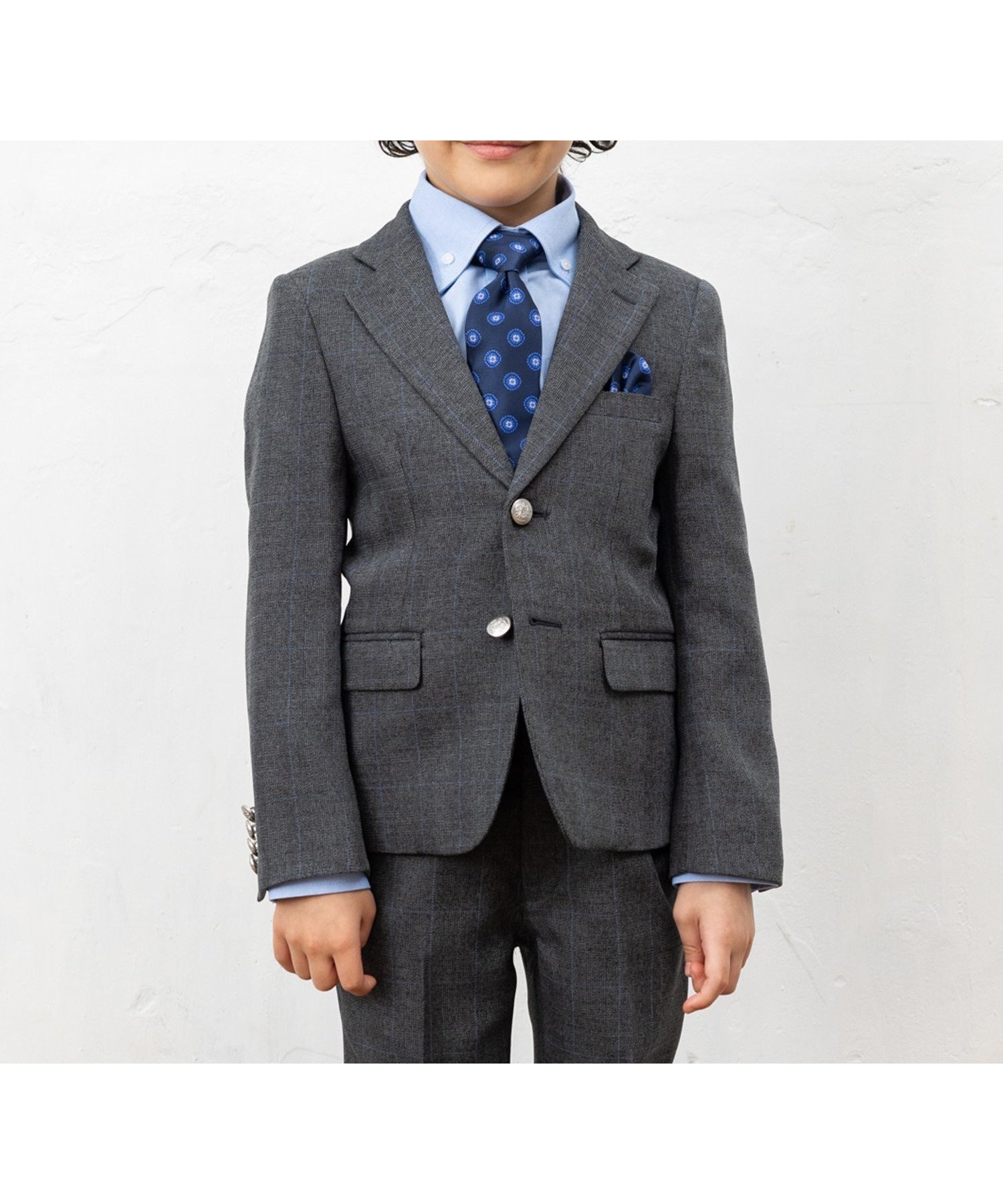 【ローブ/ROBE / KIDS】のフォーマルスーツ 入学式 卒園式 5点セット キッズスーツ インテリア・キッズ・メンズ・レディースファッション・服の通販 founy(ファニー) 　ファッション　Fashion　キッズファッション　Fashion for Kids　ジャケット　Jacket, Outerwear　スーツ　Suit, Formalwear　セットアップ　Set-Up, Coordinated Outfit　長袖　Long Sleeve, Full Sleeve　フォーマル　Formal, Dressy　フラワー　Flower, Floral　ポケット　Pocket, Pocket Detail　ループ　Loop, Loop Knit　入学式　Entrance Ceremony　グレー×サックス|ID: prp329100004864795 ipo3291000000036207808