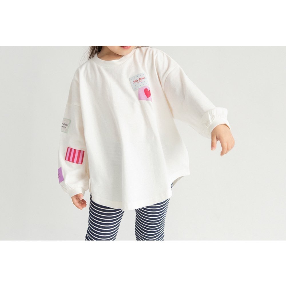 【ブランシェス/branshes / KIDS】の【WEB限定/DRC】ワッペン長袖Tシャツ インテリア・キッズ・メンズ・レディースファッション・服の通販 founy(ファニー) 　ファッション　Fashion　キッズファッション　Fashion for Kids　吸水　Absorbent, Quick-Dry　長袖　Long Sleeve, Full Sleeve　ボーイズ　Boyish, Boy Style　ラウンド　Round, Round Neck　プチプライス・低価格　Affordable / Budget Price　おすすめ　Recommended / Our Picks　オフホワイト|ID: prp329100004864870 ipo3291000000036209282