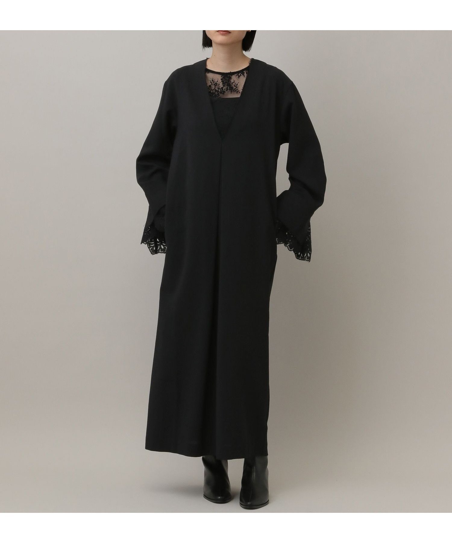 【アパートバイローリーズ/apart by lowrys】のシャンブレーカフタンワンピース 人気、トレンドファッション・服の通販 founy(ファニー) 　ファッション　Fashion　レディースファッション　Fashion for Women　ワンピース　Dresses　おすすめ　Recommended / Our Picks　インナー　Innerwear　カットオフ　Cut-Off Design　カフス　Cuff Design　タートルネック　Turtleneck, High Neck　トレンド　Trend, Trending Now　ハイネック　High Neck, Mock Neck　レース　Lace, Lace Fabric　ロング　Long, Long-Length　 other-1|ID: prp329100004864896 ipo3291000000036209822