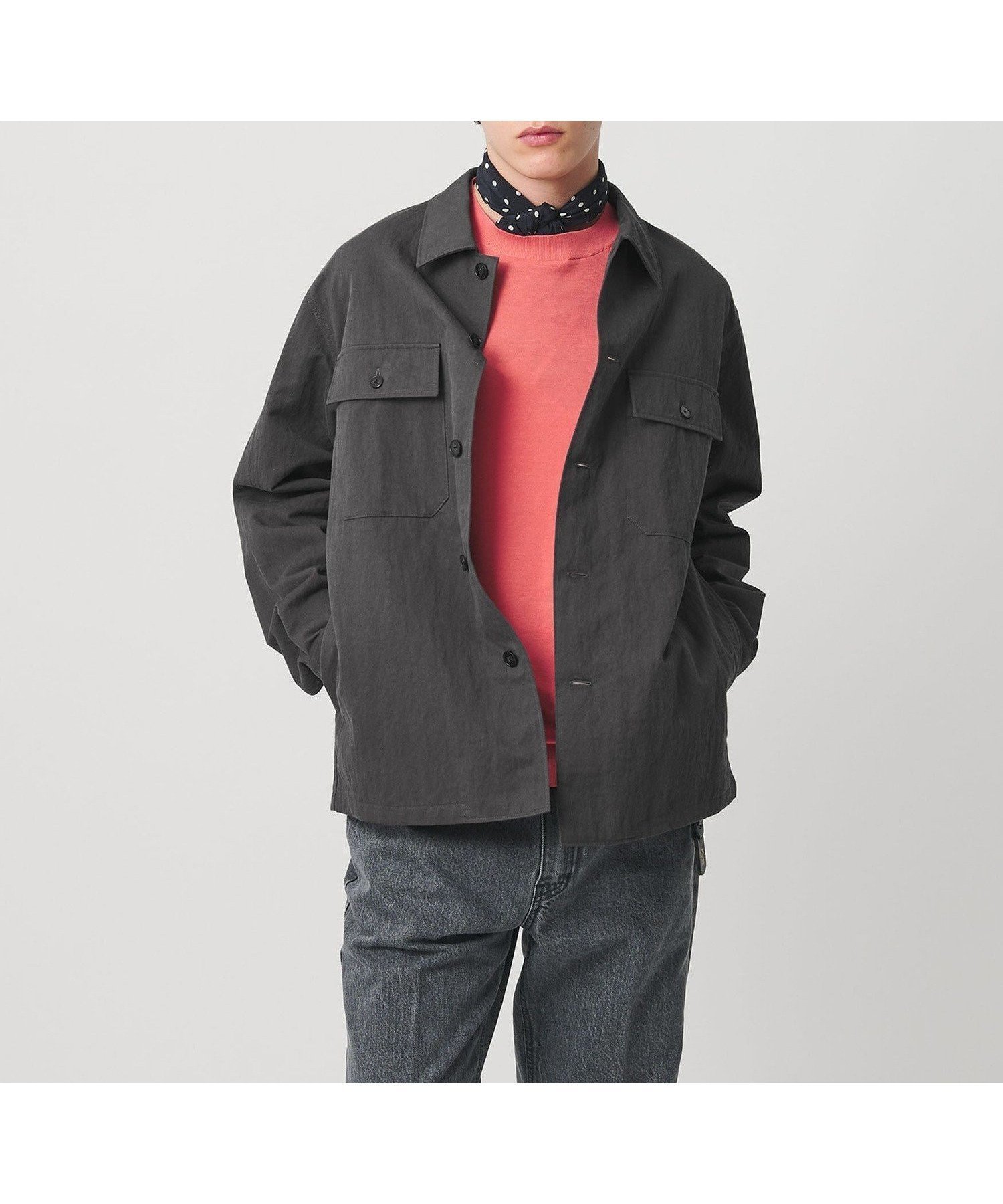 【ユナイテッドアローズ/UNITED ARROWS / MEN】のツイル ミリタリー オーバーシャツ インテリア・キッズ・メンズ・レディースファッション・服の通販 founy(ファニー) 　ファッション　Fashion　メンズファッション　Fashion for Men　ツイル　Twist, Twisted Detail　ドローコード　Drawcord, Drawstring Cord　フォルム　Silhouette, Form　フロント　Front, Front Design　ポケット　Pocket, Pocket Detail　ミリタリー　Military, Army Style　ワッシャー　Washer, Crinkled Finish　エレガント 上品　Elegant　DK.GRAY|ID: prp329100004865009 ipo3291000000036210833