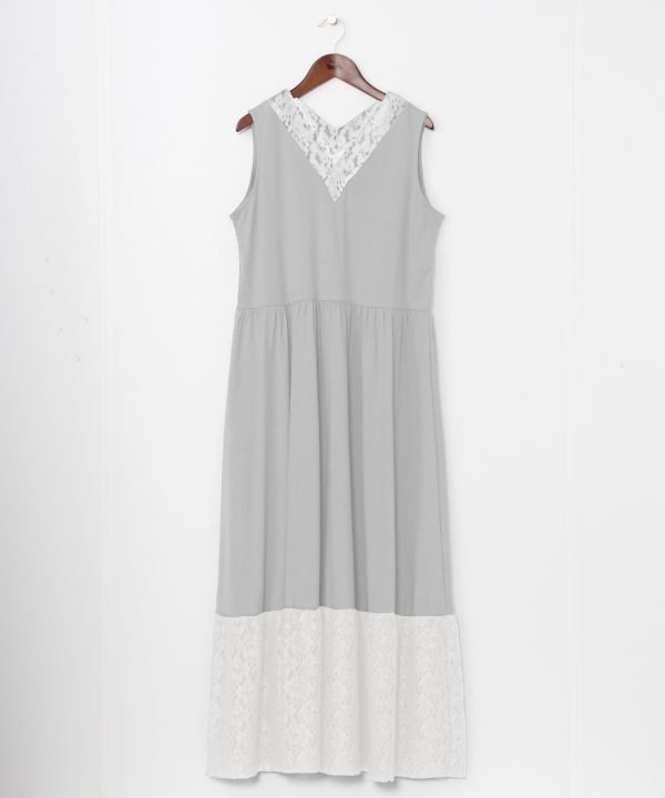 【アミナコレクション/Amina Collection】の【カヤ】透き花インナーノースリーブワンピース インテリア・キッズ・メンズ・レディースファッション・服の通販 founy(ファニー) 　ファッション　Fashion　レディースファッション　Fashion for Women　ワンピース　Dresses　インナー　Innerwear　カットソー　Cut and Sewn Top　レース　Lace, Lace Fabric　ホワイト|ID: prp329100004865155 ipo3291000000036211853