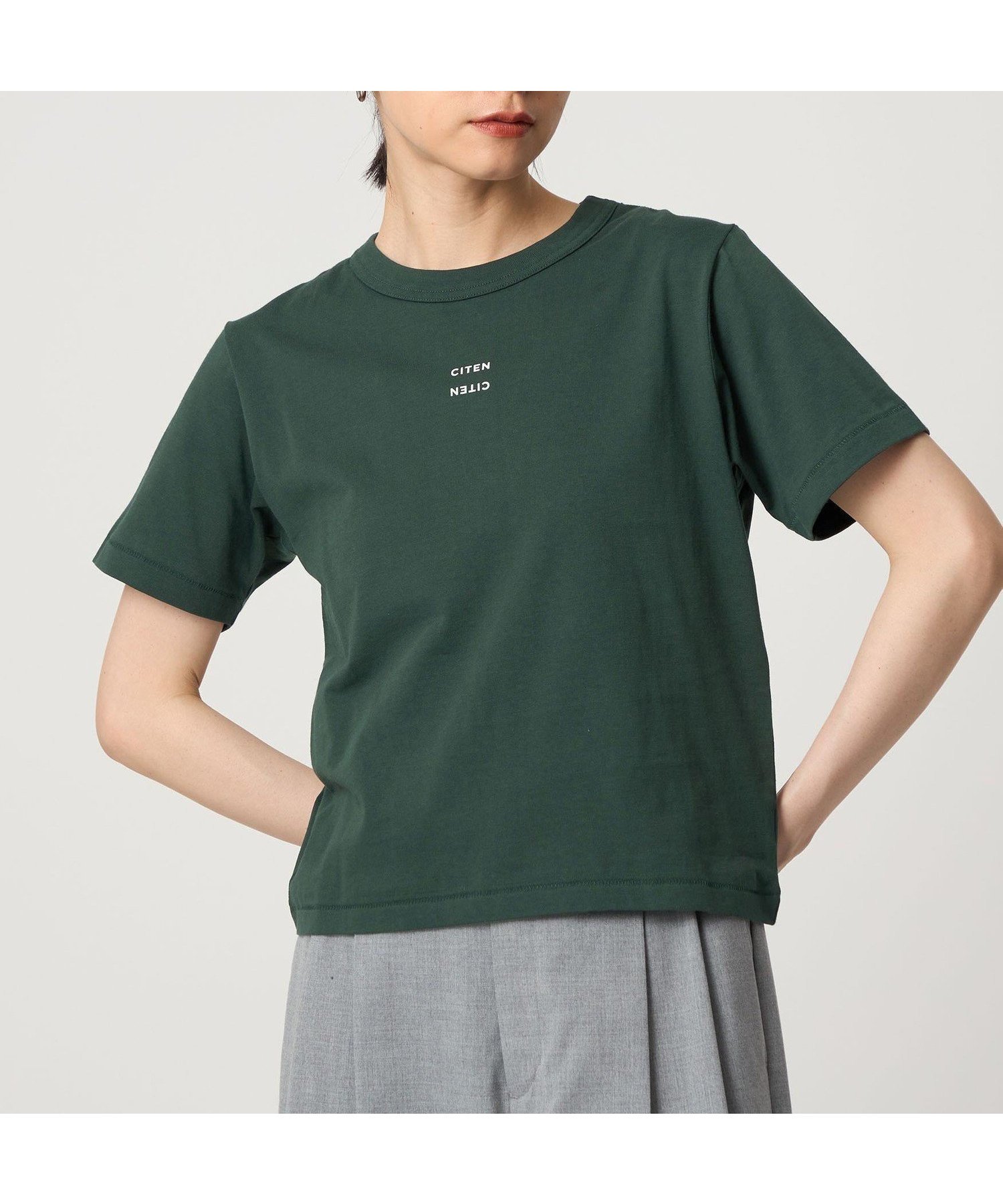 【シテン/CITEN】のCITEN ボクシー フィット Tシャツ インテリア・キッズ・メンズ・レディースファッション・服の通販 founy(ファニー) 　ファッション　Fashion　レディースファッション　Fashion for Women　トップス・カットソー　Cut & Sew Tops　シャツ・ブラウス・オフィスカジュアル　Elegant Blouses & Button-Ups　ロングTシャツ・Tシャツ　Longline T-Shirts & Tees　インナー　Innerwear　カットソー　Cut and Sewn Top　コンパクト　Compact, Small Size　シンプル　Simple, Minimal　バランス　Balance, Style Balance　ビスチェ　Bustier, Corset Top　フィット　Fit, Slim Fit　ベスト　Vest, Waistcoat　ベーシック　Basic, Essential　ボックス　Boxy, Box Shape　ルーズ　Loose, Oversized　A/W・秋冬　Autumn/Winter　夏　Summer　DK.GREEN|ID: prp329100004865285 ipo3291000000036212783