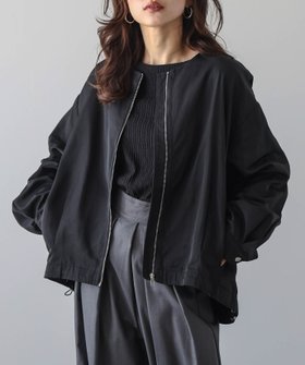 【ラジュール/Lajour】のノーカラーブルゾン 人気、トレンドファッション・服の通販 founy(ファニー) ファッション Fashion レディースファッション Fashion for Women アウター Coat / Outerwear Collection ブルゾンジャケット・スポーティアウター Blouson Jackets なめらか Smooth, Silky Texture インナー Innerwear クール Cool, Chic ショルダー Shoulder, Shoulder Strap ドロップ Drop Shoulder, Dropped Style ドローコード Drawcord, Drawstring Cord ブルゾン Blouson, Bomber Jacket |ID:prp329100004865363