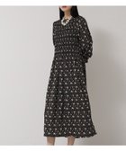 【スーナウーナ/SunaUna】のシャーリングフラワーワンピース ブラック|ID: prp329100004865376 ipo3291000000036213534