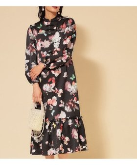 【スーナウーナ/SunaUna】の【COLLECTION LINE】チャイナ花柄ワンピース 人気、トレンドファッション・服の通販 founy(ファニー) ファッション Fashion レディースファッション Fashion for Women ワンピース Dresses サテン Satin, Glossy Fabric スマート Smart, Elegant プリント Print, Printed Pattern ポケット Pocket, Pocket Detail リアル Real, Realistic 切替 Switching, Contrast Panel |ID:prp329100004865379