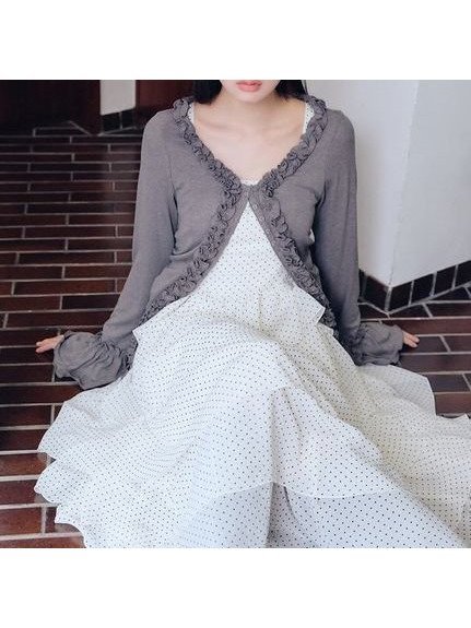 【ファーファー/FURFUR】の【WEB限定カラー】フリルカーディガン インテリア・キッズ・メンズ・レディースファッション・服の通販 founy(ファニー) 　ファッション　Fashion　レディースファッション　Fashion for Women　トップス・カットソー　Cut & Sew Tops　カーディガン・羽織り　Layered Style Cardigans　アクセサリー　Fashion Accessories　カーディガン　Cardigan, Knitwear　ギャザー　Gathered, Ruffled　スマート　Smart, Elegant　フリル　Frill, Ruffle　GRY[006]|ID: prp329100004865385 ipo3291000000036213617