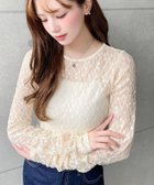 【モーメントプラス/moment+ / MEN】のクルーネック袖ギャザー長袖ストレッチレーストップス ナチュラル|ID: prp329100004865414 ipo3291000000036213750