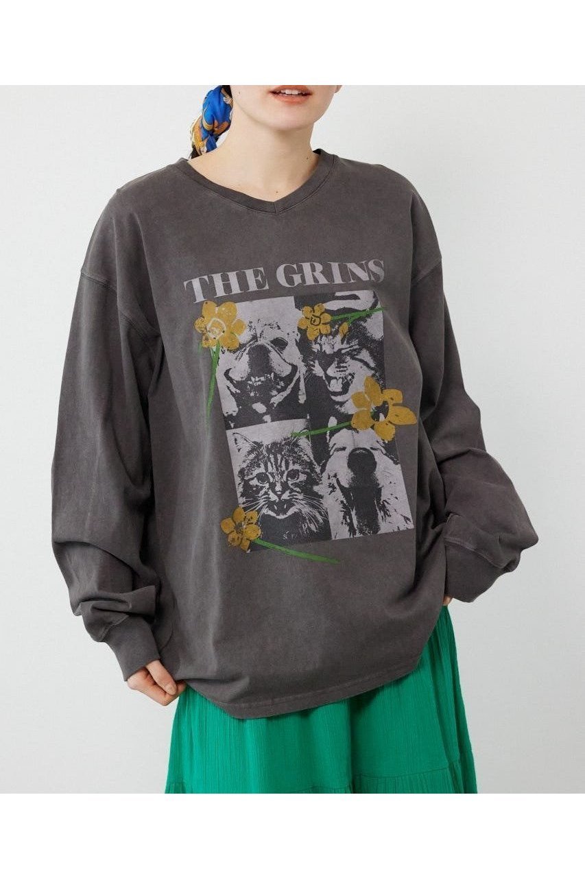 【ロデオクラウンズワイドボウル/RODEO CROWNS WIDE BOWL】のアソートバンドロングTシャツ インテリア・キッズ・メンズ・レディースファッション・服の通販 founy(ファニー) 　ファッション　Fashion　レディースファッション　Fashion for Women　トップス・カットソー　Cut & Sew Tops　シャツ・ブラウス・オフィスカジュアル　Elegant Blouses & Button-Ups　ロングTシャツ・Tシャツ　Longline T-Shirts & Tees　グラフィック　Graphic, Graphic Design　スウェット / スエット　Sweatshirt, Sweatwear　メンズ　Men's, Menswear　C.GRY|ID: prp329100004865448 ipo3291000000036214343