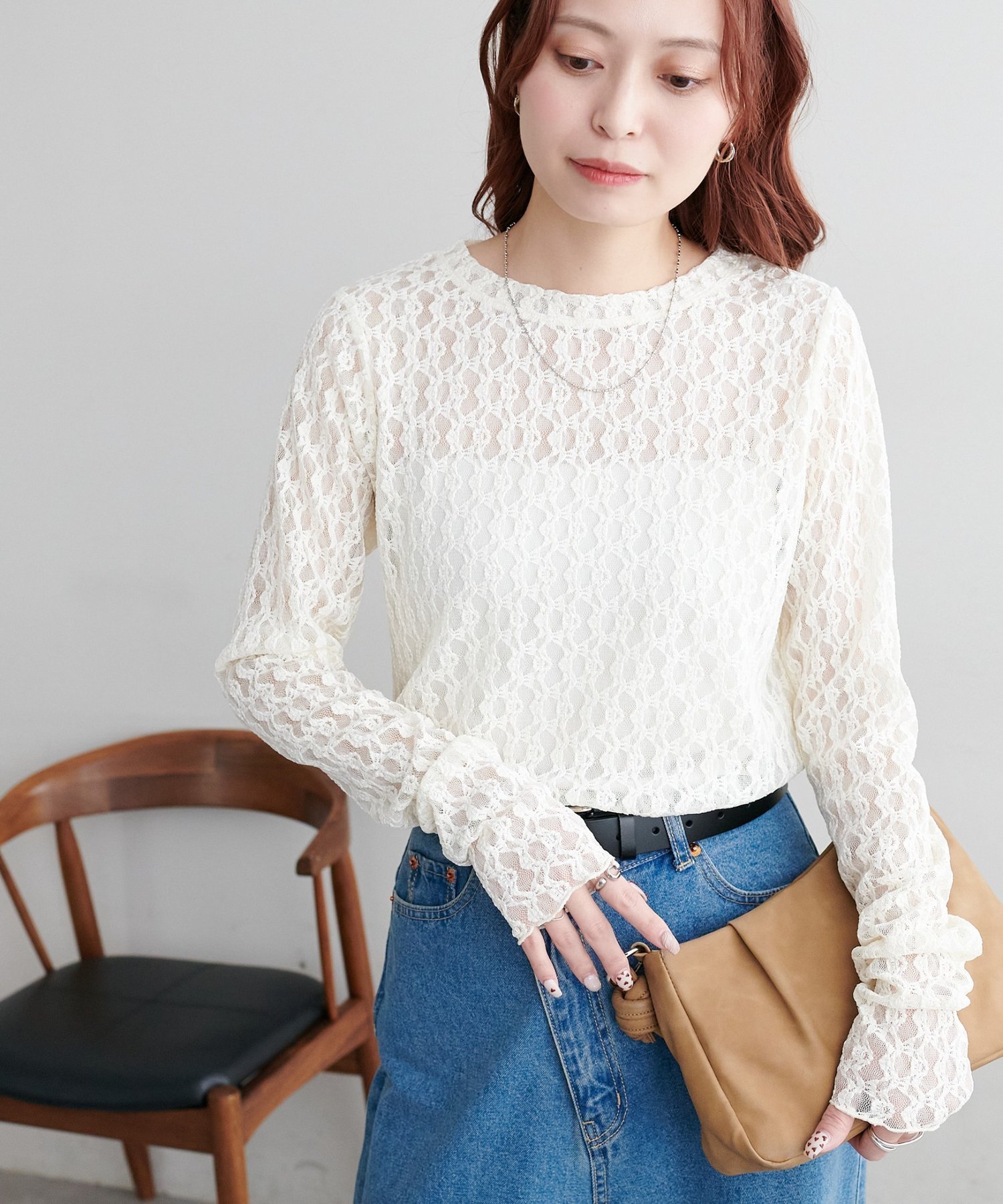 【ディスコート/Discoat】の【SS先行/WEB限定】レースクルーネックプルオーバー インテリア・キッズ・メンズ・レディースファッション・服の通販 founy(ファニー) 　ファッション　Fashion　レディースファッション　Fashion for Women　トップス・カットソー　Cut & Sew Tops　カジュアルプルオーバー・ニットトップス　Pullovers & Knit Tops / Casual Pullovers　アイボリー|ID: prp329100004865451 ipo3291000000036214412