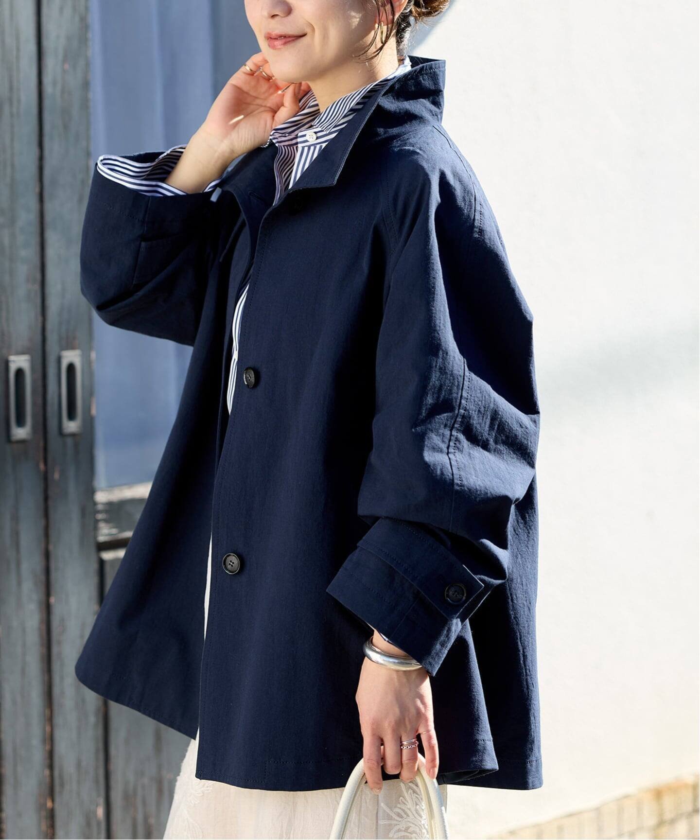 【ジャーナルスタンダード/JOURNAL STANDARD】の《追加 2》オーガニックコットンワッシャーテントコート インテリア・キッズ・メンズ・レディースファッション・服の通販 founy(ファニー) ファッション Fashion レディースファッション Fashion for Women アウター Coat / Outerwear Collection コート・ロングコート・ピーコート Long Coats, Peacoats & More ハイネック High Neck, Mock Neck フラップ Flap, Flap Pocket ボックス Boxy, Box Shape ネイビー|ID: prp329100004865454 ipo3291000000036214444