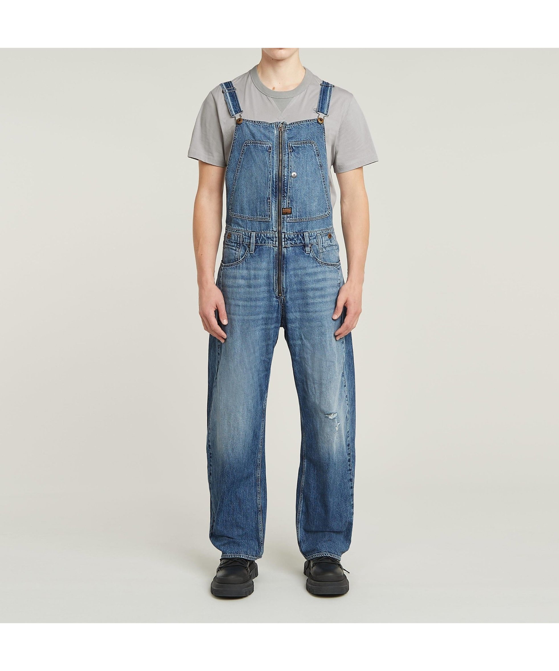 【ジースターロウ/G-STAR RAW / MEN】の【公式ショップ】DENIM DUNGAREE 3D LOOSE/立体裁断ルーズデニムオーバーオール インテリア・キッズ・メンズ・レディースファッション・服の通販 founy(ファニー) 　ファッション　Fashion　メンズファッション　Fashion for Men　コイン　Coin, Coin Design　ジップ　Zip, Zipper　スリーブ　Sleeve, Long Sleeve / Short Sleeve　ダブル　Double, Double-Breasted　ダンガリー　Dungaree, Chambray　ツイル　Twist, Twisted Detail　デニム　Denim, Jeans Material　フロント　Front, Front Design　ポケット　Pocket, Pocket Detail　ラップ　Wrap, Wrap Design　ルーズ　Loose, Oversized　ロング　Long, Long-Length　violane destroyed|ID: prp329100004865490 ipo3291000000036214874