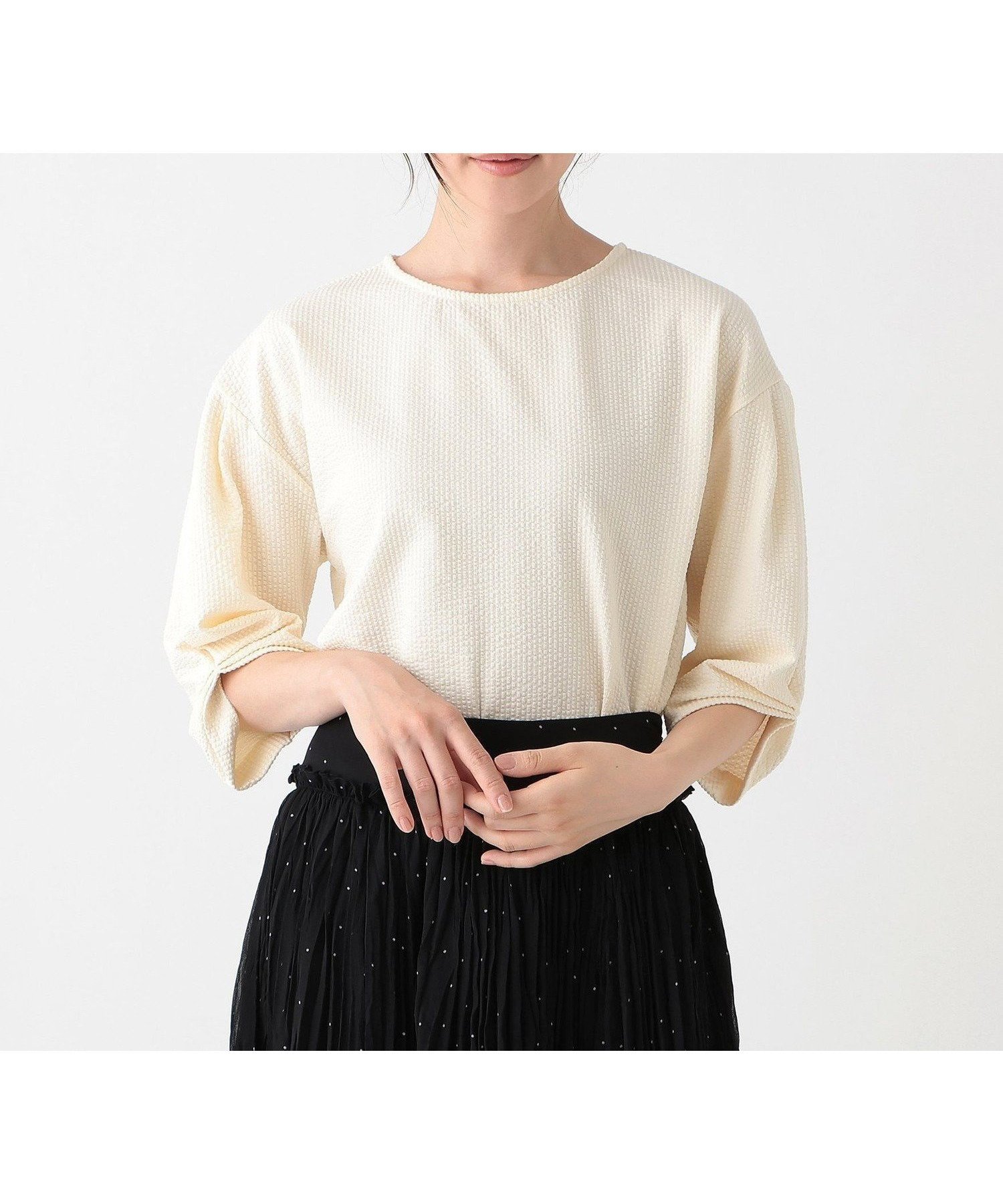 【アフタヌーンティー リビング/Afternoon Tea LIVING】のサッカー袖タックプルオーバー 人気、トレンドファッション・服の通販 founy(ファニー) ファッション Fashion レディースファッション Fashion for Women トップス・カットソー Cut & Sew Tops カジュアルプルオーバー・ニットトップス Pullovers & Knit Tops / Casual Pullovers おすすめ Recommended / Our Picks サッカー Seersucker, Summer Fabric シンプル Simple, Minimal ストライプ Stripe, Striped Pattern スリット Slit, Slit Detail ネックレス Necklace, Pendant Necklace ベーシック Basic, Essential ロング Long, Long-Length other-1|ID: prp329100004865500 ipo3291000000036215024