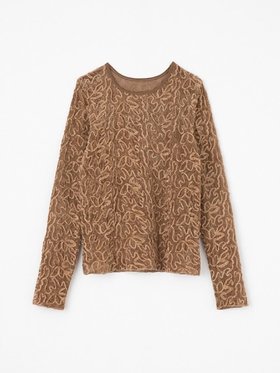 【ヴァン/Vin】のメッシュベロアディティールトップス 人気、トレンドファッション・服の通販 founy(ファニー) ファッション Fashion レディースファッション Fashion for Women トップス・カットソー Cut & Sew Tops ベロアトップス Velour Tops / Velvet-Look Items ベロア Velour, Soft Velvet メッシュ Mesh, Net Fabric リーフ Leaf, Botanical Leaf エレガント 上品 Elegant |ID:prp329100004865520