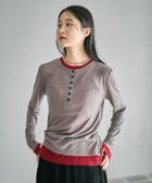 【レプシィム ローリーズファーム/LEPSIM LOWRYS FARM】のレイヤードヘンリーネックLS 人気、トレンドファッション・服の通販 founy(ファニー) ファッション Fashion レディースファッション Fashion for Women おすすめ Recommended / Our Picks インナー Innerwear テレコ Ribbed, Rib Stitch デニム Denim, Jeans Material トレンド Trend, Trending Now thumbnail グレー×レッド15|ID: prp329100004865523 ipo3291000000036215400
