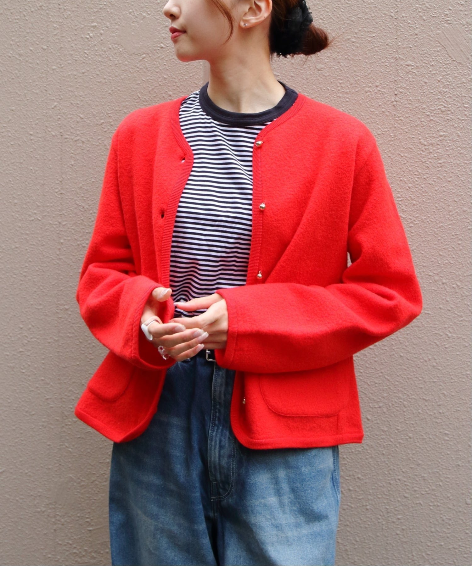 【ステップス/STEPS】のWOOL KNIT JACKET インテリア・キッズ・メンズ・レディースファッション・服の通販 founy(ファニー) 　ファッション　Fashion　レディースファッション　Fashion for Women　アウター　Coat / Outerwear Collection　レディースジャケット・軽アウター　Jackets　トップス・カットソー　Cut & Sew Tops　ニット　Knit Tops & Sweaters　カーディガン　Cardigan, Knitwear　ジャケット　Jacket, Outerwear　パイピング　Piping, Trim Design　パープル　Purple, Violet　ベーシック　Basic, Essential　冬　Winter / This Winter　秋　Autumn　RED|ID: prp329100004865525 ipo3291000000036215445