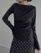 【リエディ/Re:EDIT】のリブカットソードレープトップス 人気、トレンドファッション・服の通販 founy(ファニー) ファッション Fashion レディースファッション Fashion for Women トップス・カットソー Cut & Sew Tops カットソー・ベーシックTシャツ Cut-and-Sewn Tops / Stretch Tees & Basics アシンメトリー Asymmetrical Style インナー Innerwear ジャケット Jacket, Outerwear スタイリッシュ Stylish, Fashionable デニム Denim, Jeans Material ドレープ Drape, Draping Fabric バランス Balance, Style Balance リラックス Relax, Relaxed Fit ロング Long, Long-Length 人気 Popular, Best Seller 秋 Autumn thumbnail ブラック|ID: prp329100004865528 ipo3291000000036215474