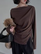 【リエディ/Re:EDIT】のリブカットソードレープトップス 人気、トレンドファッション・服の通販 founy(ファニー) ファッション Fashion レディースファッション Fashion for Women トップス・カットソー Cut & Sew Tops カットソー・ベーシックTシャツ Cut-and-Sewn Tops / Stretch Tees & Basics アシンメトリー Asymmetrical Style インナー Innerwear ジャケット Jacket, Outerwear スタイリッシュ Stylish, Fashionable デニム Denim, Jeans Material ドレープ Drape, Draping Fabric バランス Balance, Style Balance リラックス Relax, Relaxed Fit ロング Long, Long-Length 人気 Popular, Best Seller 秋 Autumn thumbnail ブラウン|ID: prp329100004865528 ipo3291000000036215477