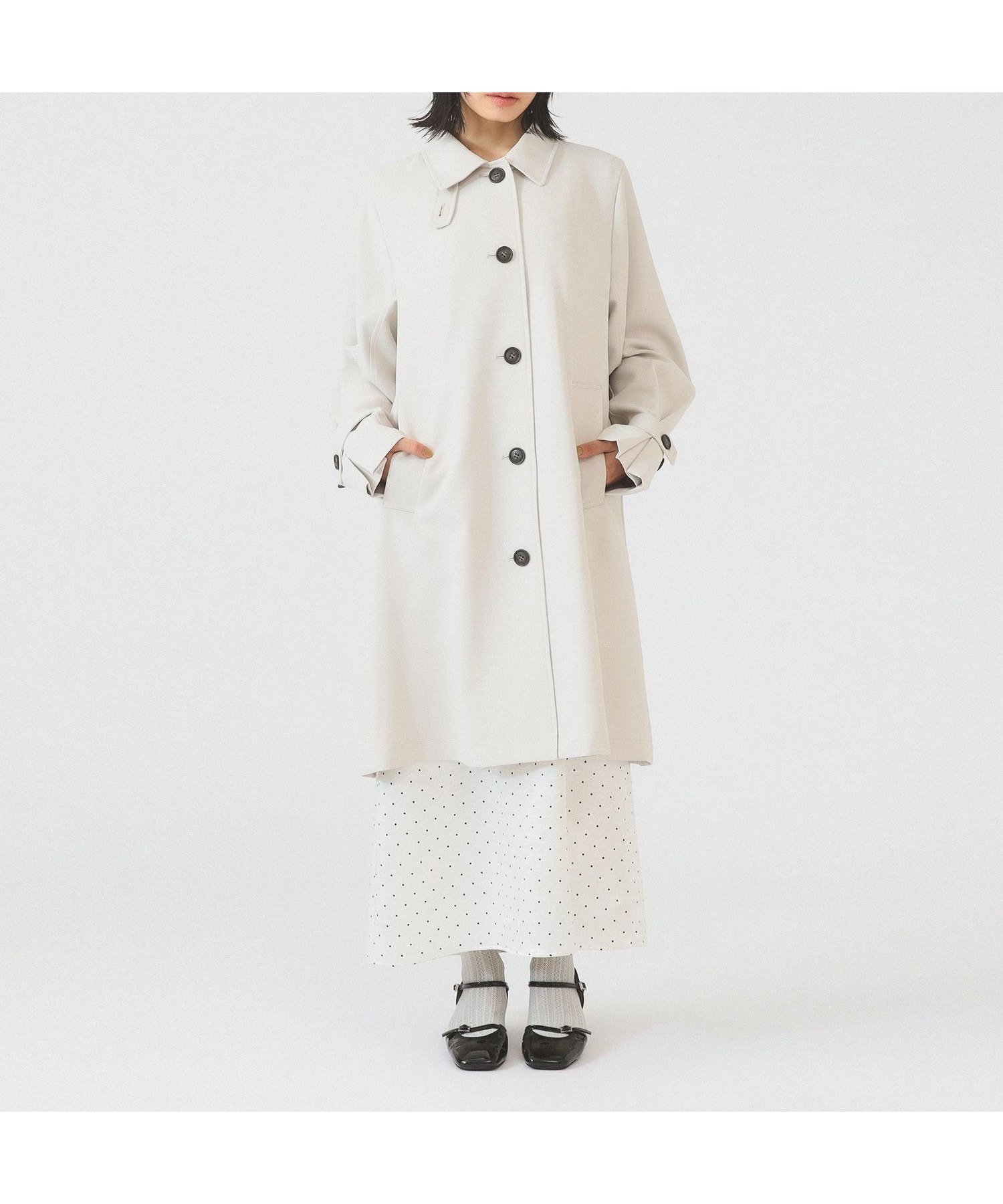 【ビームス ウイメン/BEAMS】の【春アウター/スプリングコート/定番/ロング丈/26SS/セレモニー】ダブルクロス ステンカラー コート インテリア・キッズ・メンズ・レディースファッション・服の通販 founy(ファニー) 　ファッション　Fashion　レディースファッション　Fashion for Women　アウター　Coat / Outerwear Collection　コート・ロングコート・ピーコート　Long Coats, Peacoats & More　春　Spring　ギャザー　Gathered, Ruffled　クール　Cool, Chic　シンプル　Simple, Minimal　ジャカード／ジャガード　Jacquard, Woven Pattern　スタンド　Stand Collar, Upright Stand　ダブル　Double, Double-Breasted　定番　Standard, Basic Item　ブルゾン　Blouson, Bomber Jacket　ベーシック　Basic, Essential　ロング　Long, Long-Length　おすすめ　Recommended / Our Picks　セレモニー　Ceremony　ビジネス 仕事 通勤　Business / Work / Commuting　2026年　2026　IVORY|ID: prp329100004865553 ipo3291000000036215748