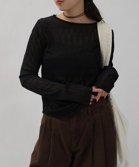 【アンドミー/andme】の【選べるネックデザイン】ウェーブ チュール シアー 長袖 トップス 人気、トレンドファッション・服の通販 founy(ファニー) ファッション Fashion レディースファッション Fashion for Women トップス・カットソー Cut & Sew Tops ウェーブ Wavy Pattern シアー Sheer, See-Through シンプル Simple, Minimal チュール Tulip, Tulip Motif 長袖 Long Sleeve, Full Sleeve おすすめ Recommended / Our Picks |ID:prp329100004865559