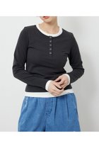 【ロデオクラウンズワイドボウル/RODEO CROWNS WIDE BOWL】のフェイクレイヤードヘンリーネックトップス 人気、トレンドファッション・服の通販 founy(ファニー) ファッション Fashion レディースファッション Fashion for Women トップス・カットソー Cut & Sew Tops おすすめ Recommended / Our Picks コンパクト Compact, Small Size シンプル Simple, Minimal トレンド Trend, Trending Now thumbnail L/BLK1|ID: prp329100004865573 ipo3291000000036215989