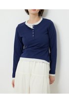 【ロデオクラウンズワイドボウル/RODEO CROWNS WIDE BOWL】のフェイクレイヤードヘンリーネックトップス 人気、トレンドファッション・服の通販 founy(ファニー) ファッション Fashion レディースファッション Fashion for Women トップス・カットソー Cut & Sew Tops おすすめ Recommended / Our Picks コンパクト Compact, Small Size シンプル Simple, Minimal トレンド Trend, Trending Now thumbnail NVY|ID: prp329100004865573 ipo3291000000036215990