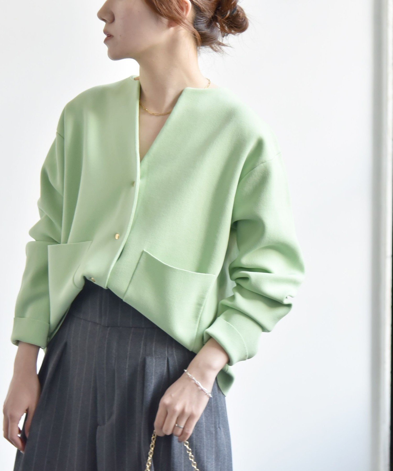 【シップス フォー ウィメン/SHIPS】のquaranciel 手洗い可能 ノーカラー ポケット ニット ジャケット インテリア・キッズ・メンズ・レディースファッション・服の通販 founy(ファニー) 　ファッション　Fashion　レディースファッション　Fashion for Women　アウター　Coat / Outerwear Collection　レディースジャケット・軽アウター　Jackets　インナー　Innerwear　洗える　Machine Washable　カーディガン　Cardigan, Knitwear　コンパクト　Compact, Small Size　軽量　Lightweight, Ultra Light　ショルダー　Shoulder, Shoulder Strap　ジャケット　Jacket, Outerwear　スキッパー　Skipper, Open Collar　デニム　Denim, Jeans Material　ドロップ　Drop Shoulder, Dropped Style　定番　Standard, Basic Item　人気　Popular, Best Seller　フロント　Front, Front Design　ポケット　Pocket, Pocket Detail　リラックス　Relax, Relaxed Fit　エレガント 上品　Elegant　ライトグリーン|ID: prp329100004865587 ipo3291000000036216099