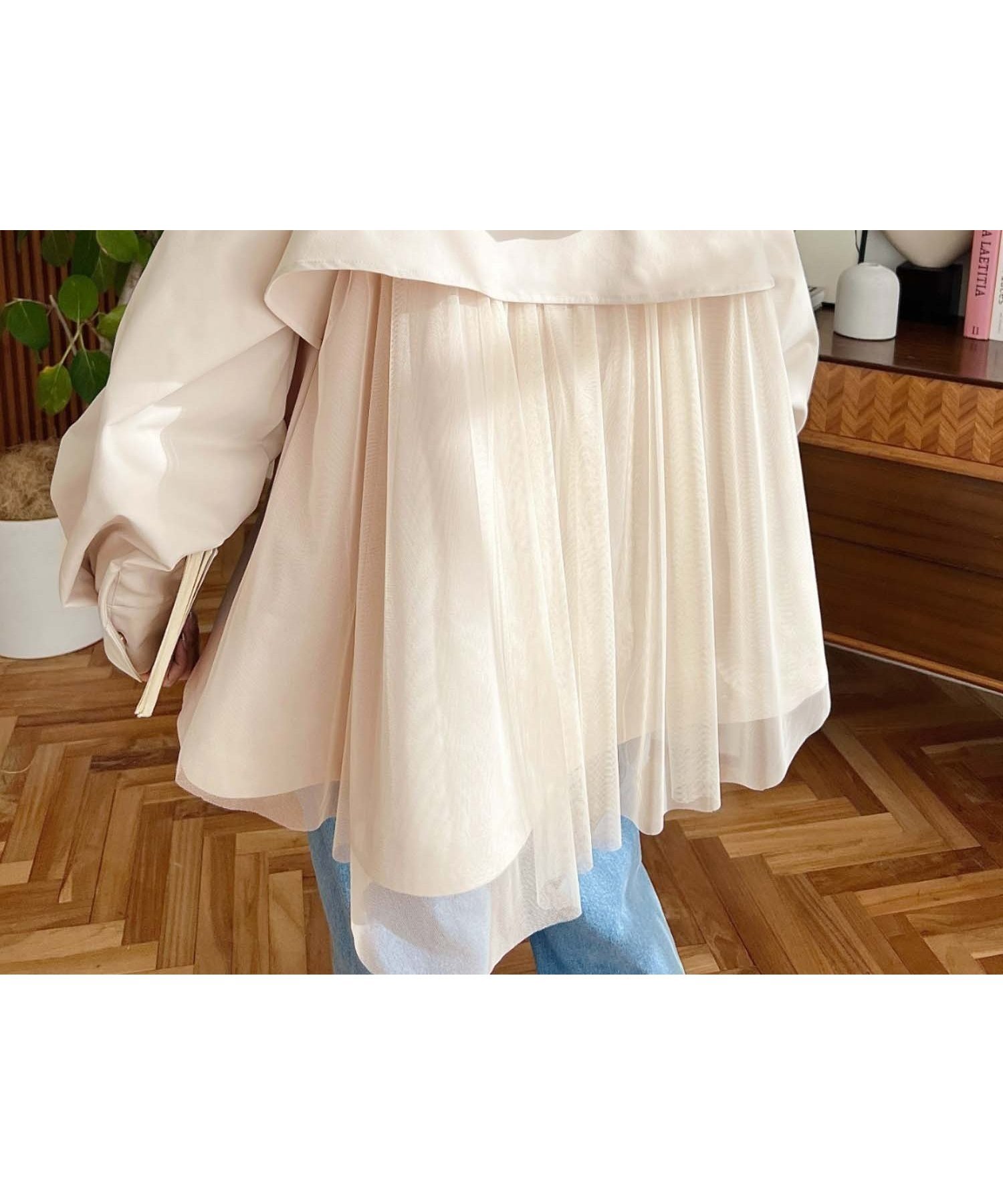 【モーメントプラス/moment+ / MEN】のコットンライクツイルバックチュールレイヤードマウンテンパーカー インテリア・キッズ・メンズ・レディースファッション・服の通販 founy(ファニー) 　ファッション　Fashion　メンズファッション　Fashion for Men　春　Spring　秋　Autumn　キャップ　Cap, Baseball Cap　シンプル　Simple, Minimal　チュール　Tulip, Tulip Motif　デニム　Denim, Jeans Material　トレンド　Trend, Trending Now　ハイネック　High Neck, Mock Neck　パーカー　Hoodie, Parka　フェミニン　Feminine, Girly　フレア　Flare, Flared　ベーシック　Basic, Essential　ボトム　Bottoms, Lower Wear　ポケット　Pocket, Pocket Detail　ロング　Long, Long-Length　再入荷　Restock / Back in Stock　プチプライス・低価格　Affordable / Budget Price　おすすめ　Recommended / Our Picks　エレガント 上品　Elegant　ベージュ|ID: prp329100004865590 ipo3291000000036216108