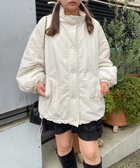 【アズノウアズ プラス/AS KNOW AS plus】のスタンドカラー ドロスト付き ミドル丈 リバーシブル キルティング中綿ブルゾン アイボリー|ID: prp329100004865630 ipo3291000000036216374