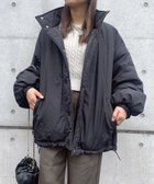 【アズノウアズ プラス/AS KNOW AS plus】のスタンドカラー ドロスト付き ミドル丈 リバーシブル キルティング中綿ブルゾン ブラック|ID: prp329100004865630 ipo3291000000036216376