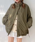 【アズノウアズ プラス/AS KNOW AS plus】のスタンドカラー ドロスト付き ミドル丈 リバーシブル キルティング中綿ブルゾン カーキ|ID: prp329100004865630 ipo3291000000036216378