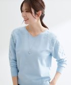 【リフレクト/Reflect】のレースデザインスリーブニットプルオーバー 人気、トレンドファッション・服の通販 founy(ファニー) ファッション Fashion レディースファッション Fashion for Women トップス・カットソー Cut & Sew Tops ニット Knit Tops & Sweaters カジュアルプルオーバー・ニットトップス Pullovers & Knit Tops / Casual Pullovers コンパクト Compact, Small Size ストレッチ Stretch, Stretchy Fabric スマート Smart, Elegant スリット Slit, Slit Detail フェミニン Feminine, Girly レース Lace, Lace Fabric エレガント 上品 Elegant 春 Spring thumbnail サックスブルー|ID: prp329100004865656 ipo3291000000036216692